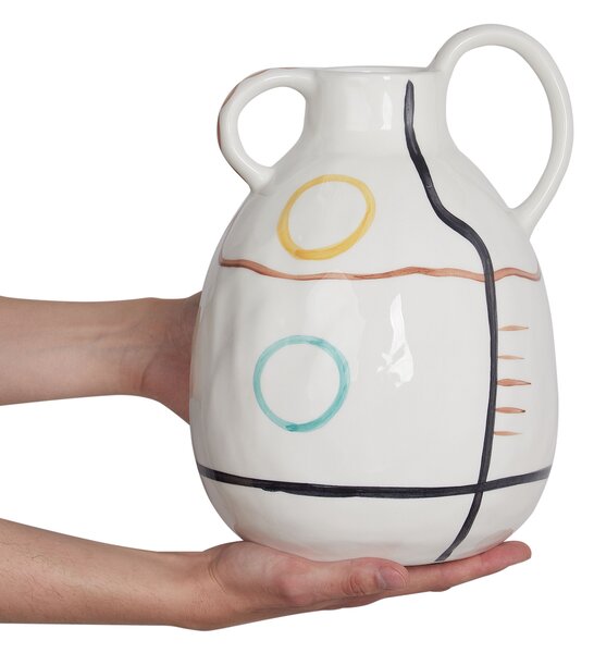 Virágtartó váza DORY Kőcserép 28 cm Fehér
