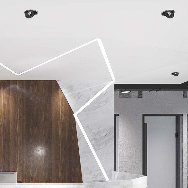 V-TAC 20W süllyeszthető COB LED mélysugárzó, állítható szöggel, fekete házzal, CCT - SKU 10580