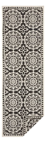 Jardin fekete-krémszínű kültéri szőnyeg, 80 x 350 cm - NORTHRUGS