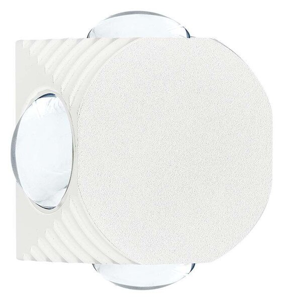 V-TAC mini 4W kültéri fali COB LED lámpa, 4 irányú kerek, fehér házzal, meleg fehér - SKU 10589