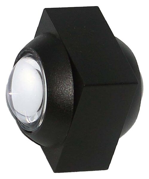 V-TAC mini 2W kültéri fali COB LED lámpa, 2 irányú szögletes, fekete házzal, meleg fehér - SKU 23028
