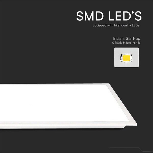 V-TAC süllyeszthető LED panel hideg fehér 40W 120 x 30cm, 120 Lm/W, Back-Lit - SKU 23148