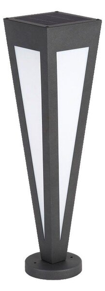 V-TAC fordított gúla alakú 63cm magas napelemes lámpa, távirányítóval, meleg fehér - SKU 23350