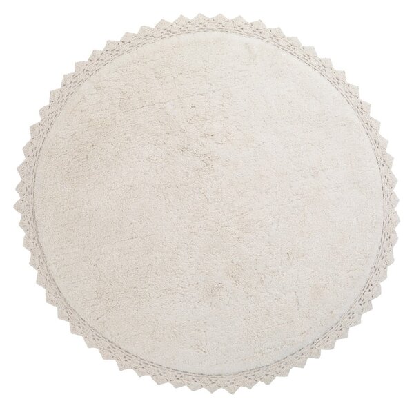 Perla krémfehér, kézzel készített pamut szőnyeg, ø 110 cm - Nattiot
