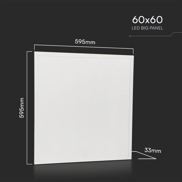 V-TAC süllyeszthető LED panel hideg fehér 25W 60 x 60cm, 180 Lm/W, Back-Lit - SKU 23458