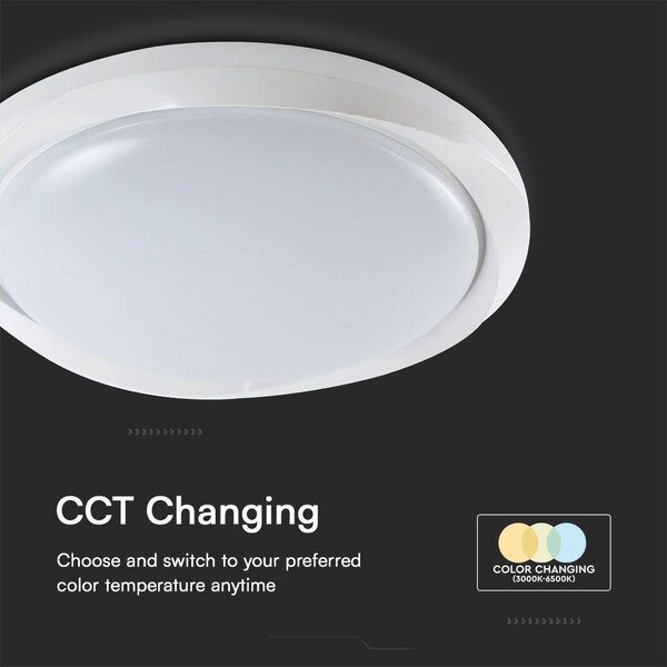 V-TAC Cyclone 60W mennyezeti LED lámpa, változtatható szinhőmérséklettel, fehér házzal - SKU 23585
