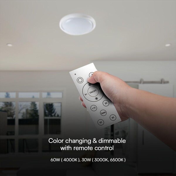 V-TAC Cyclone 60W mennyezeti LED lámpa, változtatható szinhőmérséklettel, fehér házzal - SKU 23585