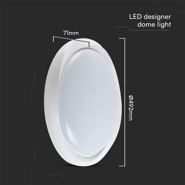 V-TAC Cyclone 60W mennyezeti LED lámpa, változtatható szinhőmérséklettel, fehér házzal - SKU 23585
