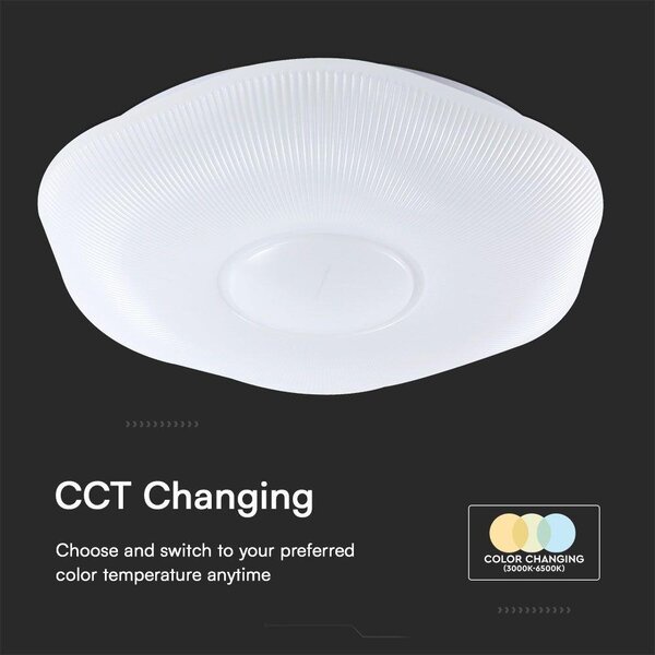 V-TAC 40W mennyezeti LED lámpa Szilvavirág búrával, változtatható szinhőmérséklettel - SKU 23587