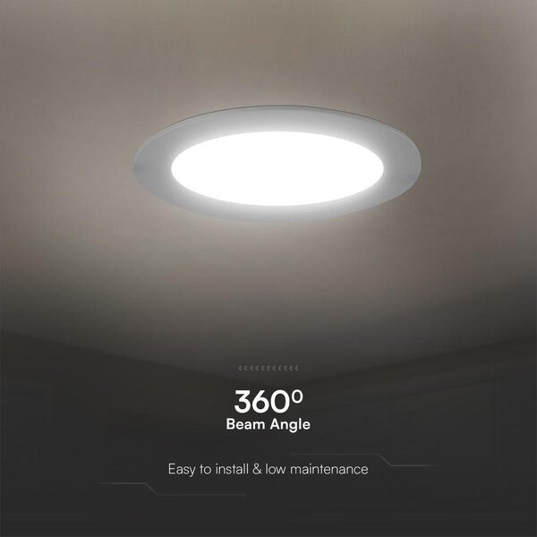 V-TAC PRO süllyeszthető, műanyag IP20, kerek LED panel 3W, meleg fehér - SKU 78551