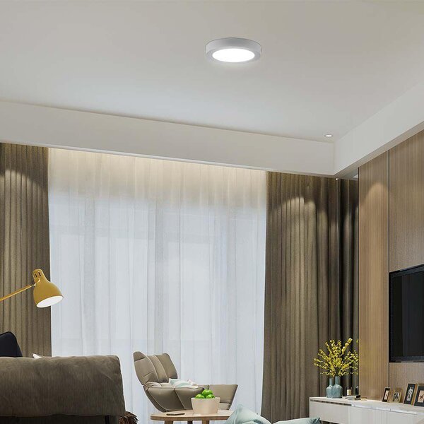 V-TAC felületre szerelhető, műanyag IP20, kerek LED panel 6W, meleg fehér - SKU 7870