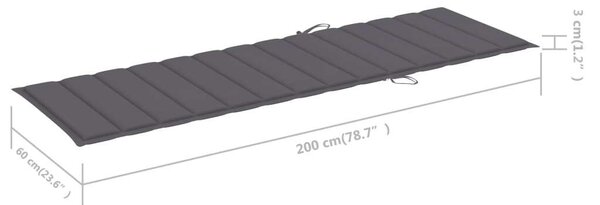VidaXL Két Személyes Akácfa Napozóágy - 200cm