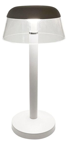 V-TAC asztali akkus lámpa, fehér házzal, akril búrával, CCT, 130x285mm - SKU 23686