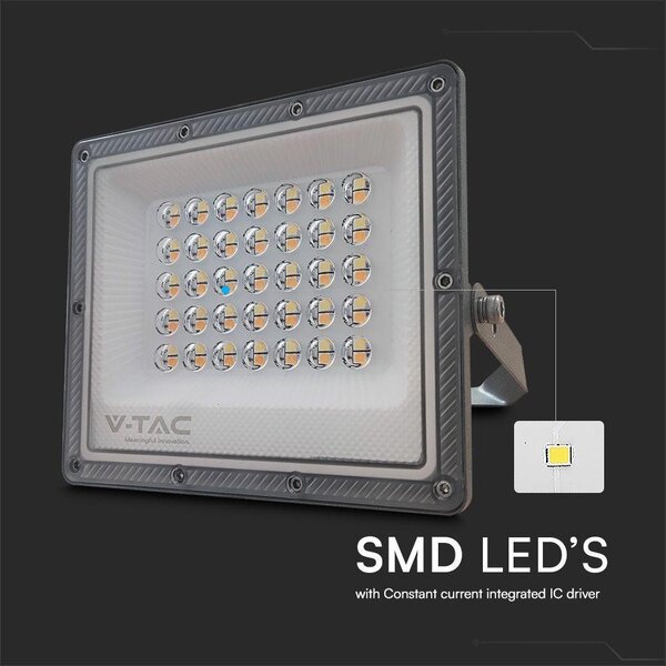 V-TAC RLE 30W LED reflektor, állítható színhőmérséklettel, szürke házzal - SKU 23613