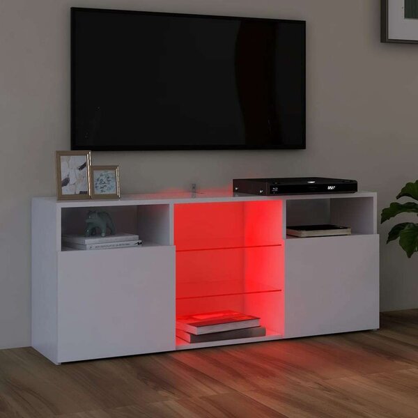 Modern LED TV Szekrény - Fehér - 120x35x50 cm