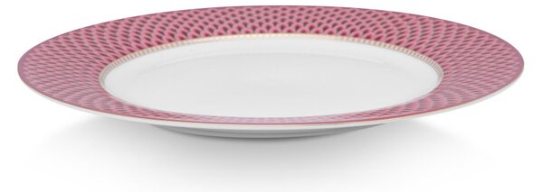 Pip Studio - Flower Festival Scallop - sötét rózsaszín porcelantál - 26,5 cm