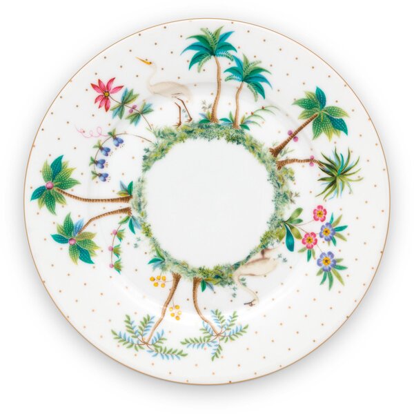 Pip Studio - Jolie Dots Gold - fehér porcelantál - 17 cm