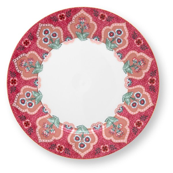Pip Studio - Flower Festival Deco - sötét rózsaszín porcelantál - 21 cm