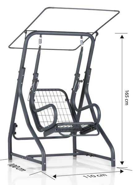Kerti 1 személyes dönthető hinta - Aluminium - Camellia Swing Kerti Hinta -KÉK huzat