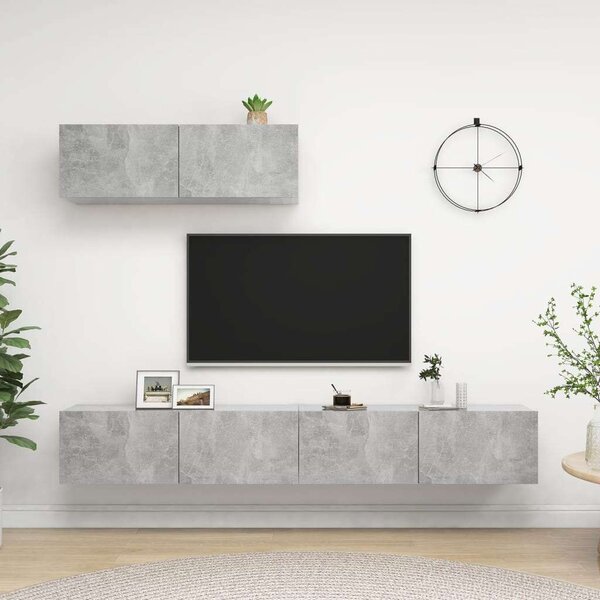VidaXL Falra Szerelhető TV Szekrény Szett - Betonszürke - 100cm