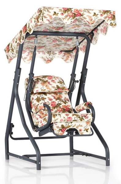 Kerti 1 személyes dönthető hinta - Aluminium - Camellia Swing Kerti Hinta -KÉK huzat