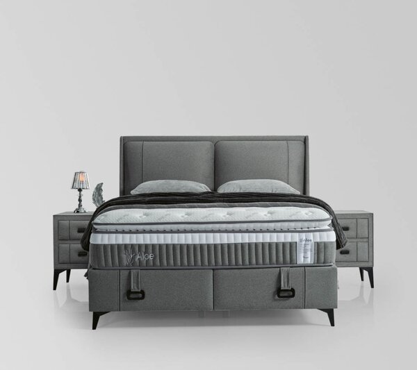 Livora Aloe Premium ágykeret és matrac szett - 160x200x33 cm - Ágykeret és 7 zónás Táskarugós matrac