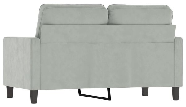 Kétszemélyes világosszürke bársony kanapé 120 cm