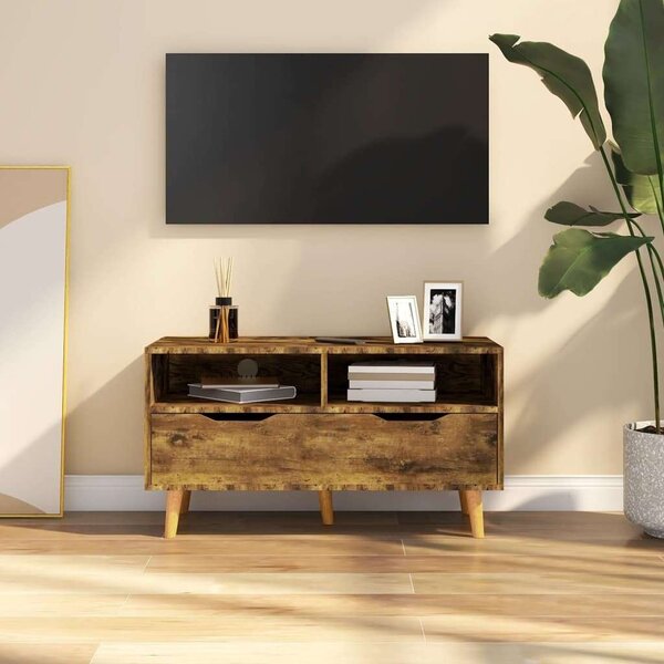 VidaXL füstös tölgyszínű forgácslap TV-szekrény 90 x 40 x 48,5 cm