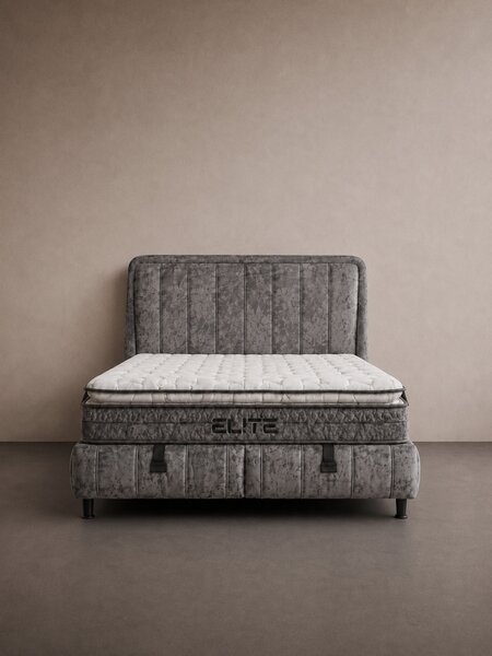 Livora Elite Ágyneműtartós Ágykeret és 7 Zónás Táskarugós Matrac Szett - 160x200x31 cm - Comfort Párnás Táskarugós Matrac