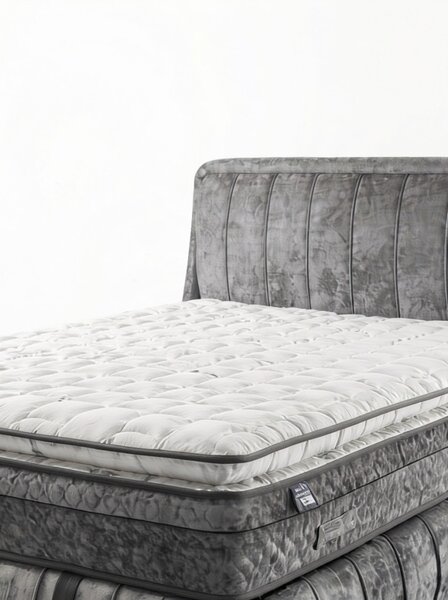 Livora Elite Ágyneműtartós Ágykeret és 7 Zónás Táskarugós Matrac Szett - 160x200x31 cm - Comfort Párnás Táskarugós Matrac