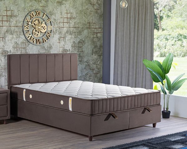 Karolina boxspring ágy (Szín: Barna, Méret: 140x200)
