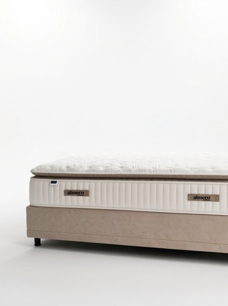 Livora Line Ágyneműtartós Ágykeret és 7 Zónás Táskarugós Matrac Szett - 160x200x34 cm - Comfort Párnás Táskarugós Matrac
