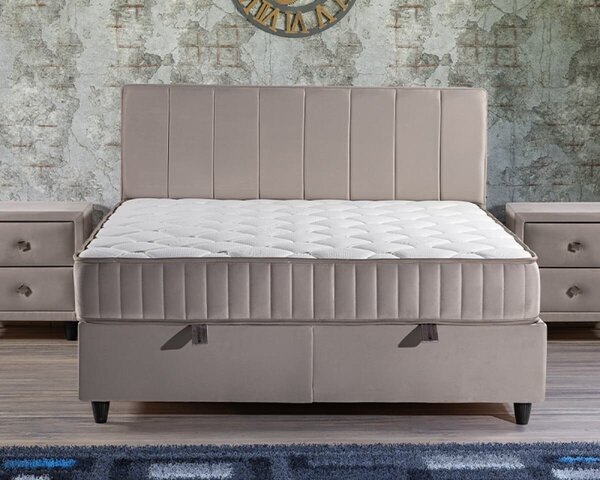 Karolina boxspring ágy (Szín: Barna, Méret: 140x200)