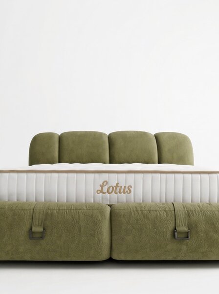 Livora LOTUS Ágyneműtartós Ágykeret és Matrac Szett - 180x200x30 cm - 7 zónás Ortopéd Táskarugós Matrac