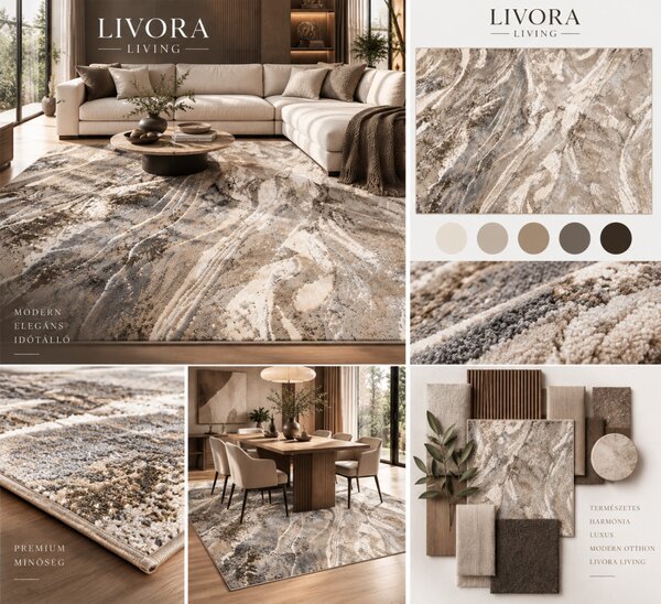 Livora Toscana Beige Szőnyeg - 60x110 cm - Toscana 351B