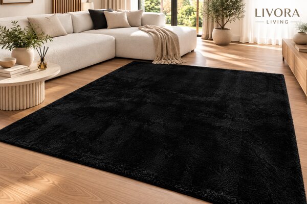 Livora Cozy Puha Szőnyeg - Fekete -60x110cm