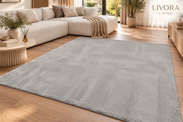 Livora Cozy Puha Szőnyeg - Szürke - 60x110cm