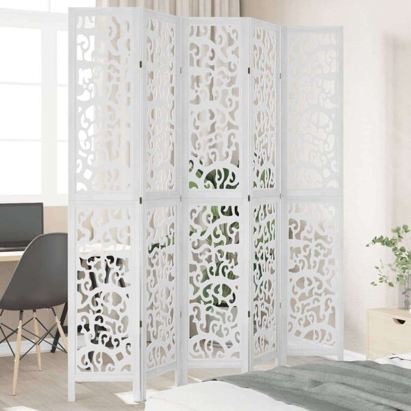 VidaXL 5 Paneles Fa Paraván - 175-180x220 cm - Fehér