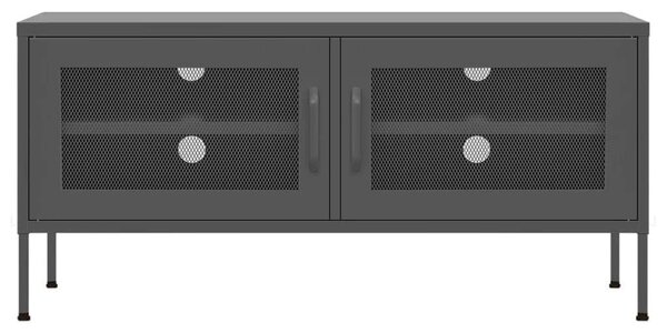 VIDAXL Acél TV Szekrény - Antracit Szürke - 105x35x50 cm