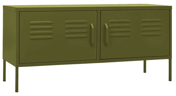 Acél TV Szekrény - Olívazöld - 105x35x50 cm