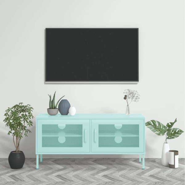 VidaXL TV-szekrény - Acél - Mentaszöld - 105x35x50 cm