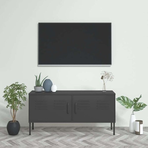 MetalLine - Acél TV Szekrény - Antracit Szürke - 105x35x50 cm