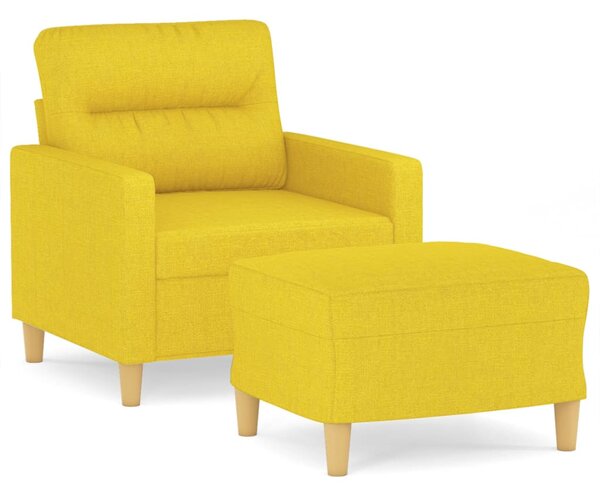 VidaXL világossárga szövet kanapéfotel lábtartóval 60 cm