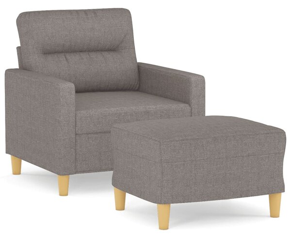 Tópszínű szövet kanapéfotel lábtartóval 60 cm
