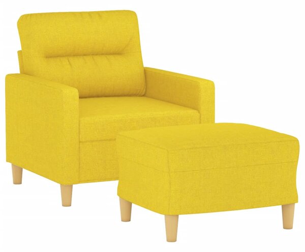 VidaXL világossárga szövet kanapéfotel lábtartóval 60 cm