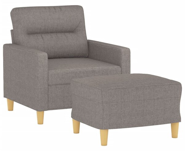 Tópszínű szövet kanapéfotel lábtartóval 60 cm