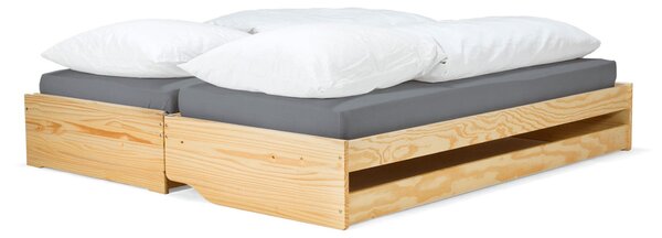 Ágy kihúzható pótággyal Flapi (fenyő)