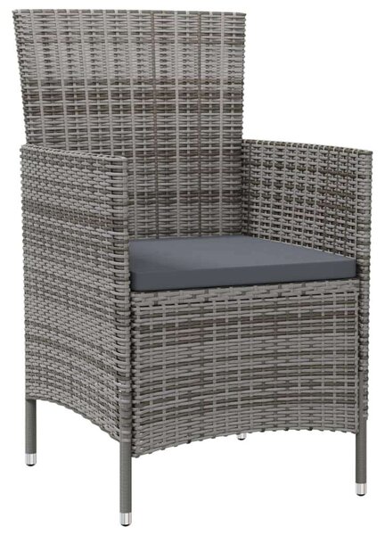 Polyrattan Kültéri Étkezőgarnitúra - 7 részes - Szürke