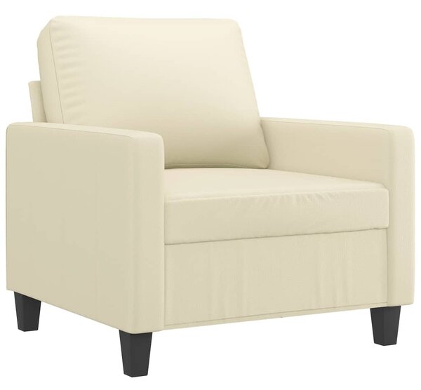 Krémszínű műbőr kanapéfotel 60 cm