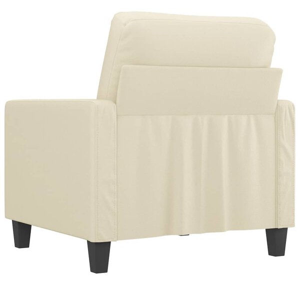 Krémszínű műbőr kanapéfotel 60 cm